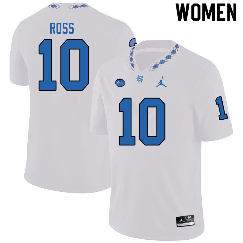 Jordan Brand Women #10 Greg Ross North Carolina Tar Heels College Football Jerseys Sale-White